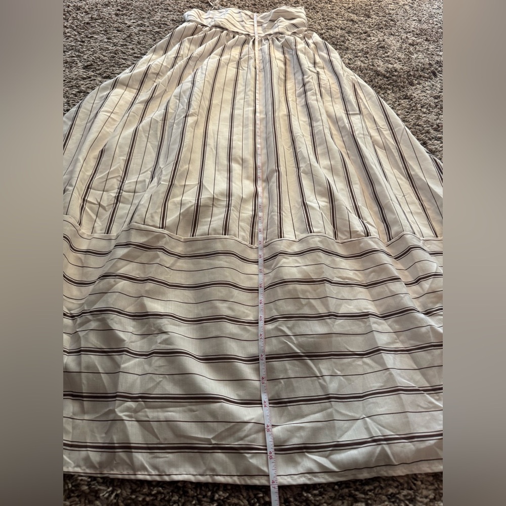 Flowy Brown and Creme Striped Maxi Dress - Picture 6 of 6
